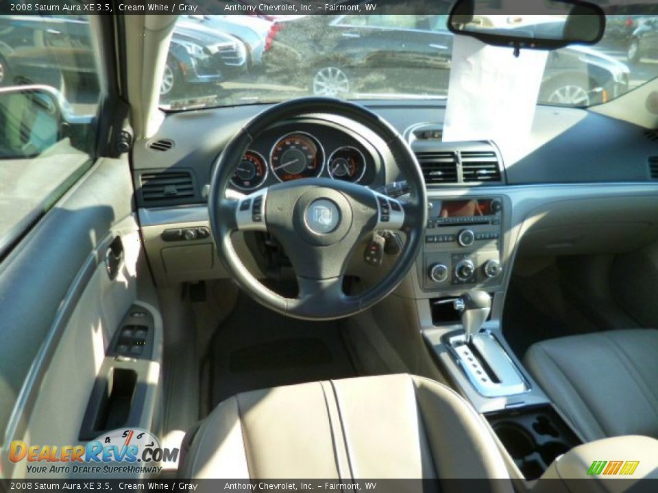 2008 Saturn Aura XE 3.5 Cream White / Gray Photo #14