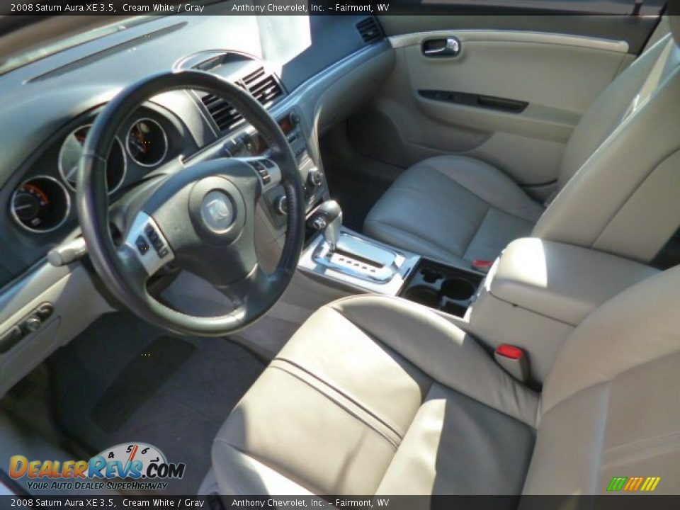 2008 Saturn Aura XE 3.5 Cream White / Gray Photo #16