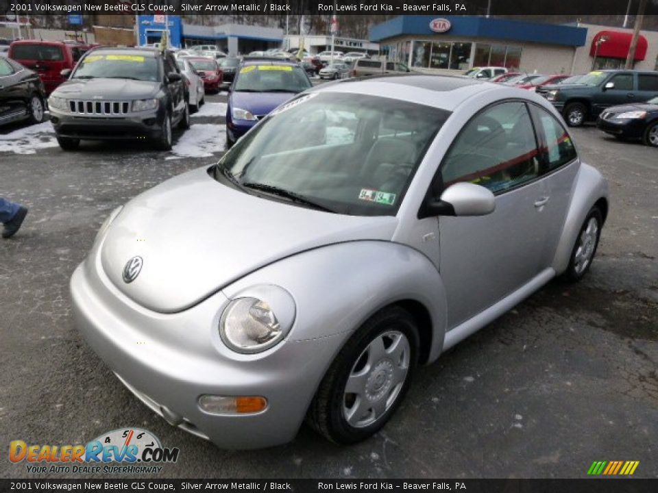 2001 Volkswagen New Beetle GLS Coupe Silver Arrow Metallic / Black Photo #4