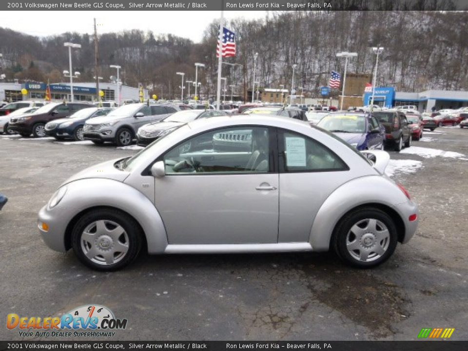 2001 Volkswagen New Beetle GLS Coupe Silver Arrow Metallic / Black Photo #5