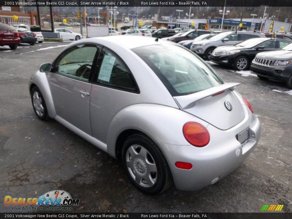 2001 Volkswagen New Beetle GLS Coupe Silver Arrow Metallic / Black Photo #6