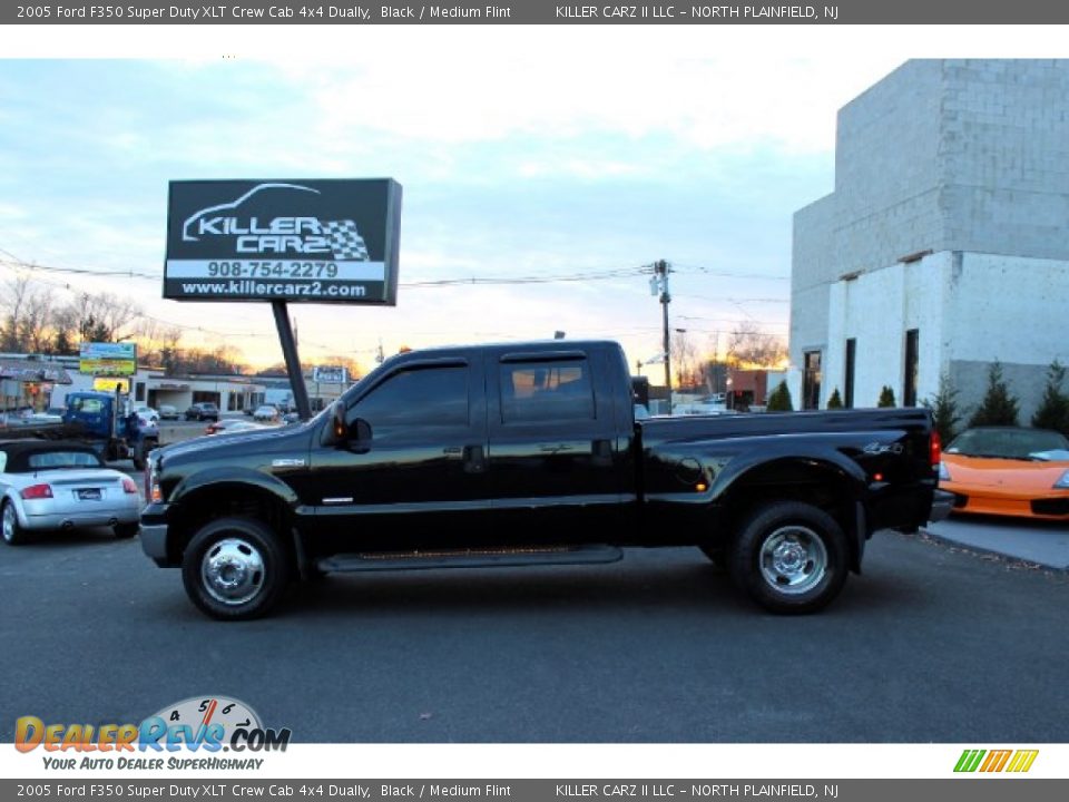 2005 Ford F350 Super Duty XLT Crew Cab 4x4 Dually Black / Medium Flint Photo #10