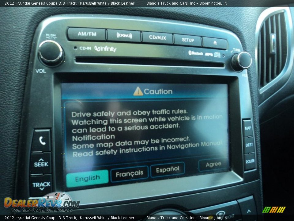 2012 Hyundai Genesis Coupe 3.8 Track Karussell White / Black Leather Photo #15