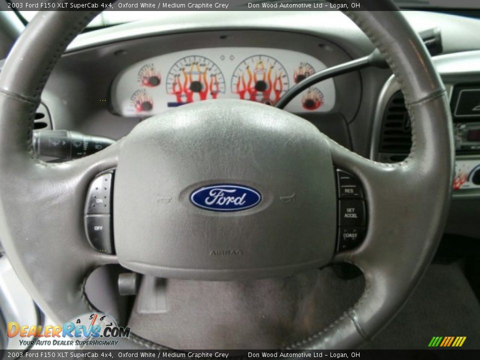 2003 Ford F150 XLT SuperCab 4x4 Oxford White / Medium Graphite Grey Photo #13