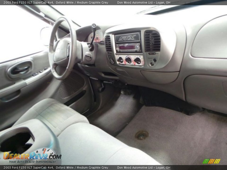 2003 Ford F150 XLT SuperCab 4x4 Oxford White / Medium Graphite Grey Photo #16