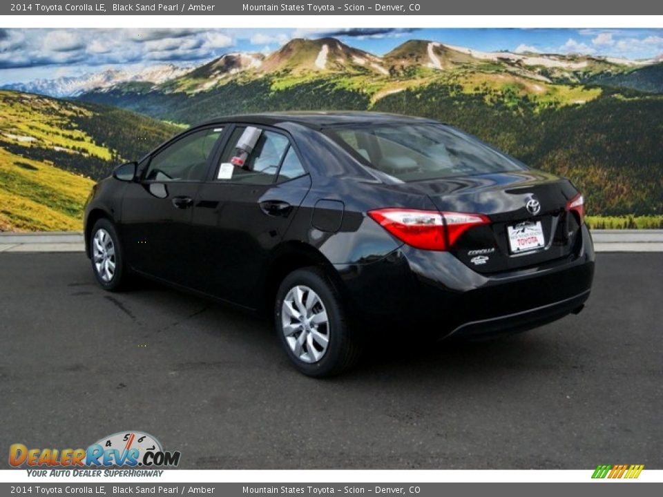 2014 Toyota Corolla LE Black Sand Pearl / Amber Photo #3