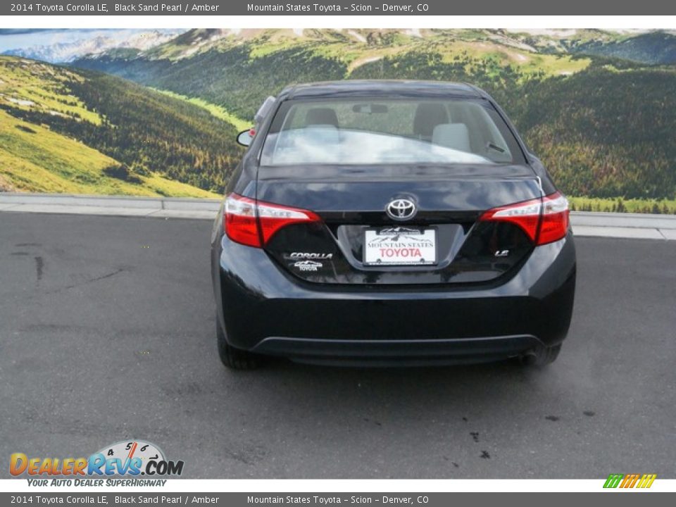 2014 Toyota Corolla LE Black Sand Pearl / Amber Photo #4