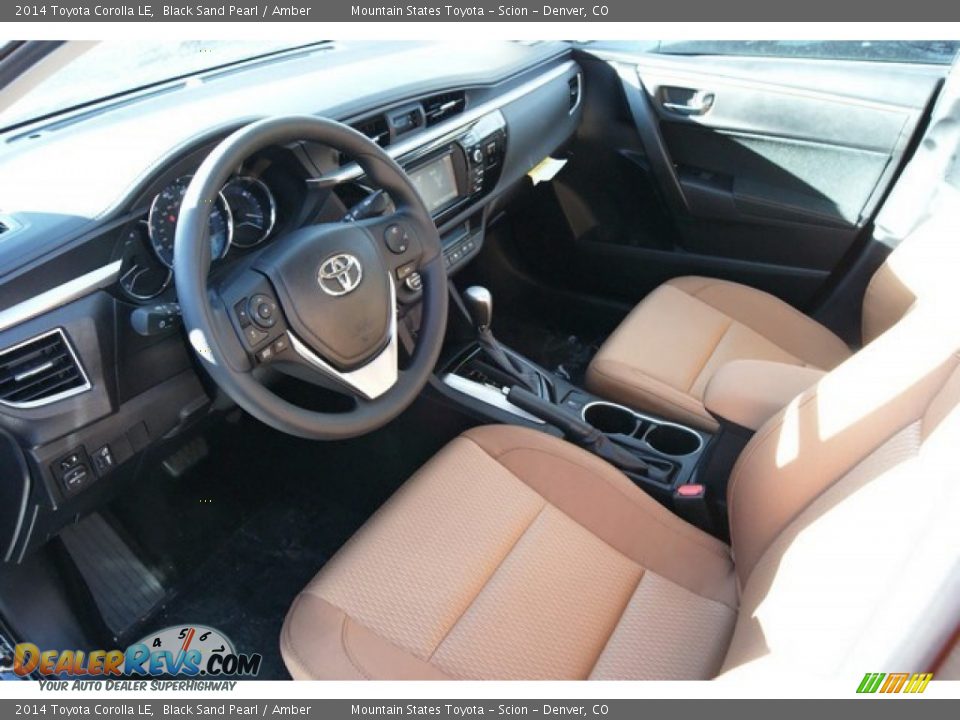 2014 Toyota Corolla LE Black Sand Pearl / Amber Photo #5