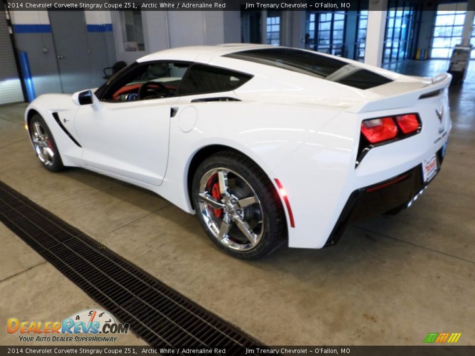 2014 Chevrolet Corvette Stingray Coupe Z51 Arctic White / Adrenaline Red Photo #8