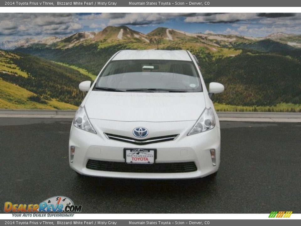 2014 Toyota Prius v Three Blizzard White Pearl / Misty Gray Photo #2
