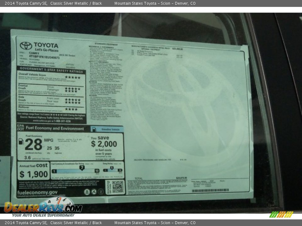 2014 Toyota Camry SE Classic Silver Metallic / Black Photo #10