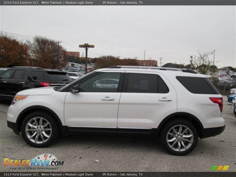 2014 Ford Explorer XLT White Platinum / Medium Light Stone Photo #2