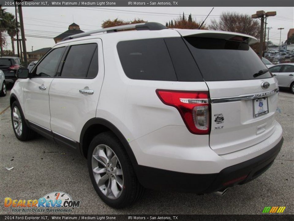 2014 Ford Explorer XLT White Platinum / Medium Light Stone Photo #3