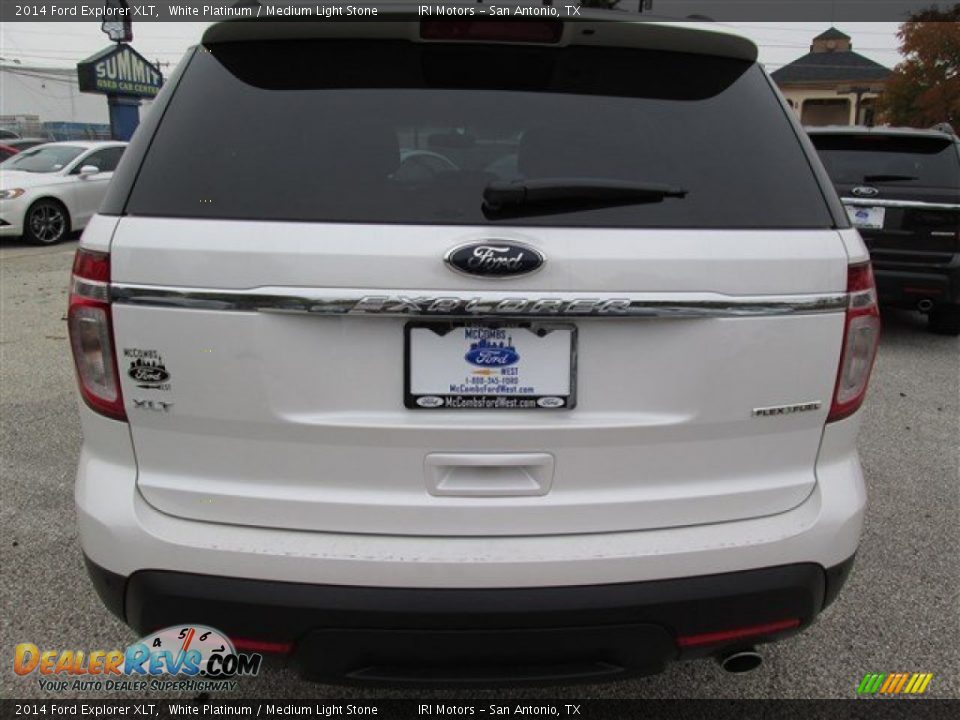 2014 Ford Explorer XLT White Platinum / Medium Light Stone Photo #4