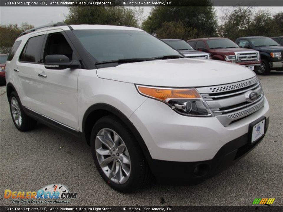 2014 Ford Explorer XLT White Platinum / Medium Light Stone Photo #7