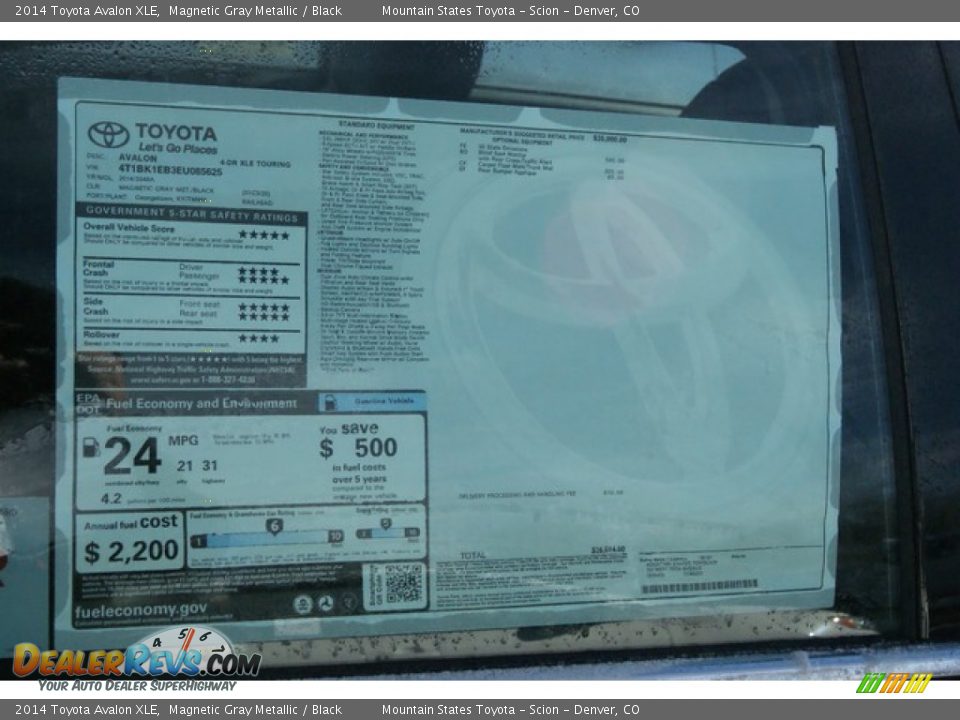 2014 Toyota Avalon XLE Magnetic Gray Metallic / Black Photo #10