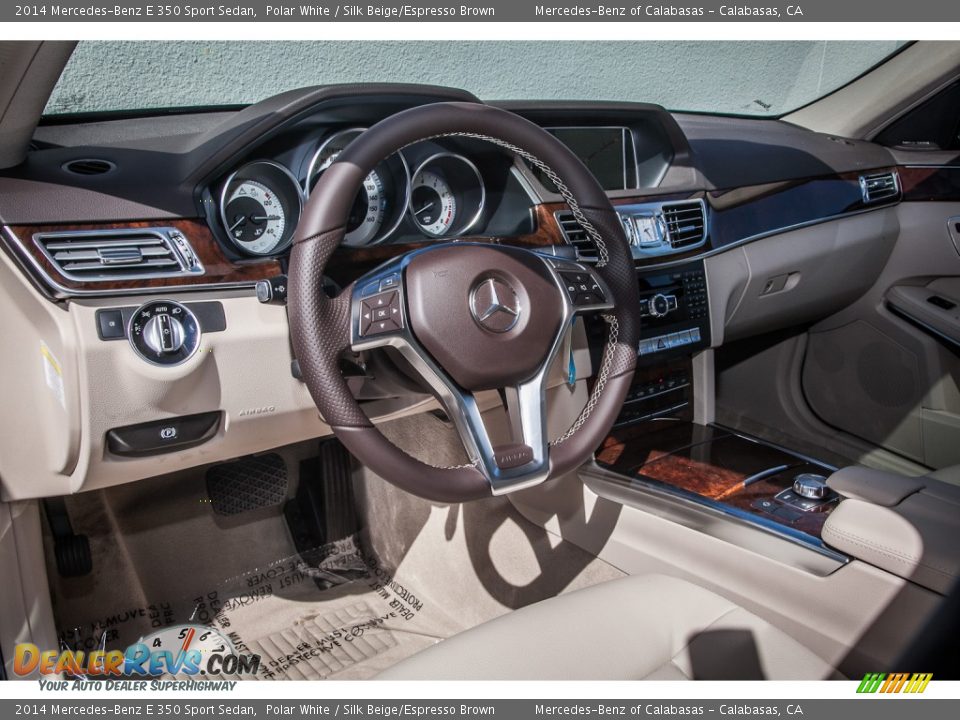 2014 Mercedes-Benz E 350 Sport Sedan Polar White / Silk Beige/Espresso Brown Photo #5