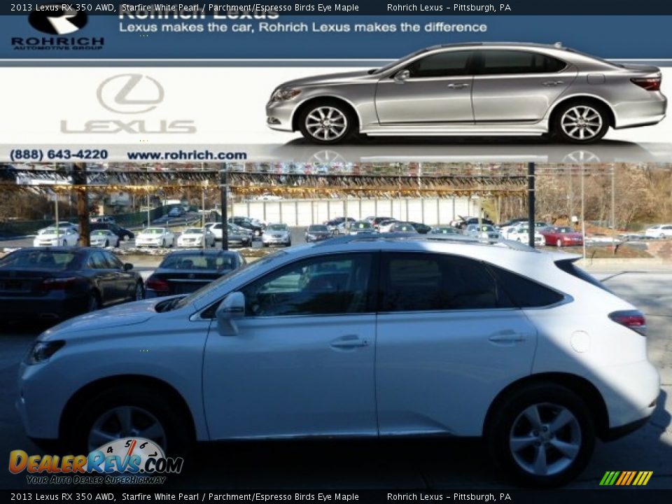 2013 Lexus RX 350 AWD Starfire White Pearl / Parchment/Espresso Birds Eye Maple Photo #1