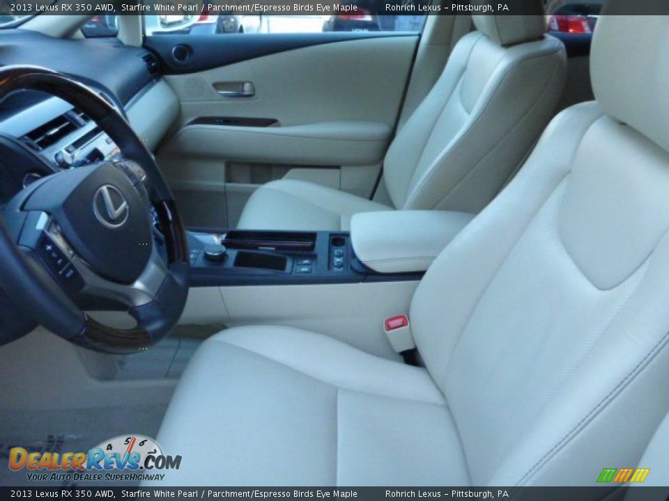 2013 Lexus RX 350 AWD Starfire White Pearl / Parchment/Espresso Birds Eye Maple Photo #4