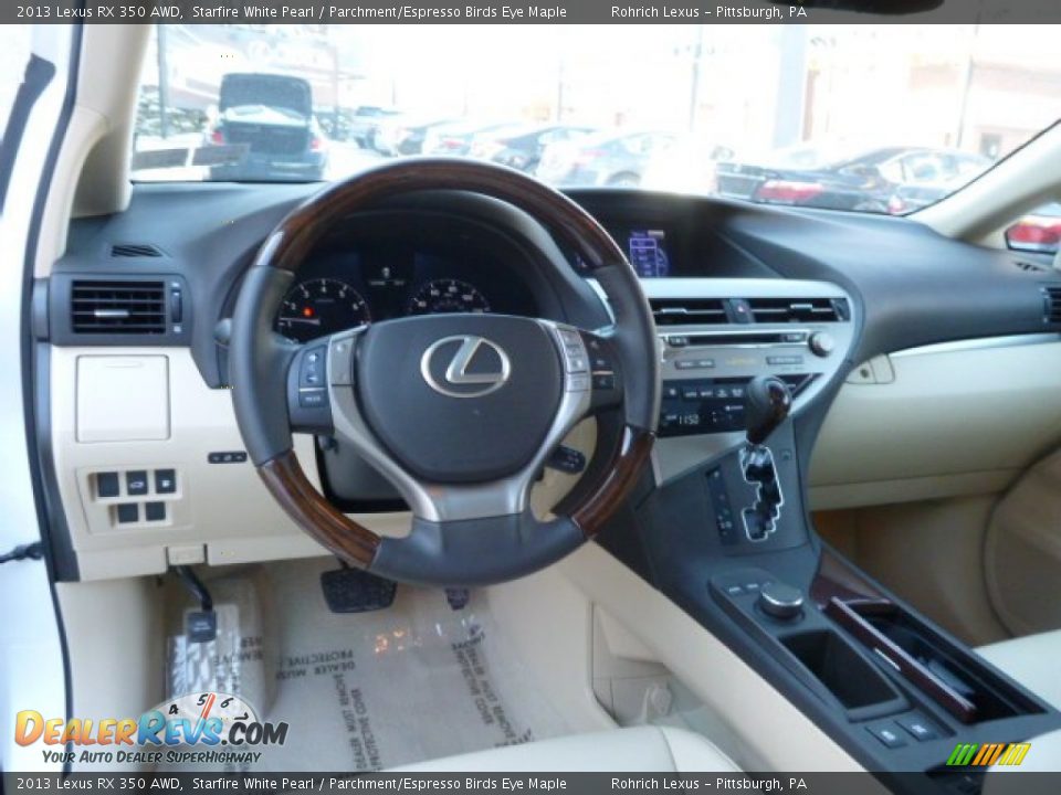 2013 Lexus RX 350 AWD Starfire White Pearl / Parchment/Espresso Birds Eye Maple Photo #6