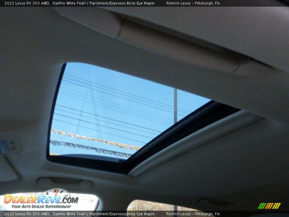 2013 Lexus RX 350 AWD Starfire White Pearl / Parchment/Espresso Birds Eye Maple Photo #7