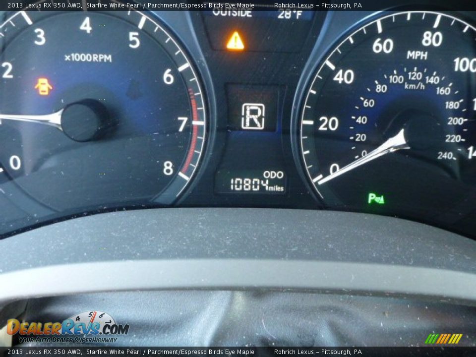 2013 Lexus RX 350 AWD Starfire White Pearl / Parchment/Espresso Birds Eye Maple Photo #8