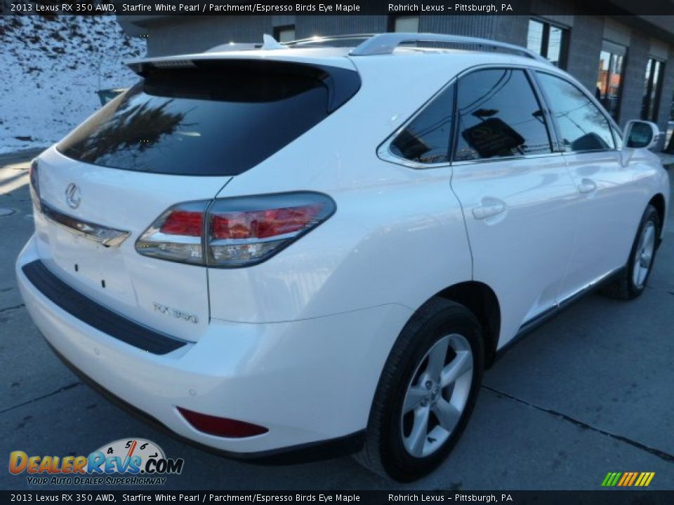 2013 Lexus RX 350 AWD Starfire White Pearl / Parchment/Espresso Birds Eye Maple Photo #11