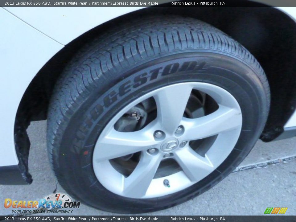 2013 Lexus RX 350 AWD Starfire White Pearl / Parchment/Espresso Birds Eye Maple Photo #18