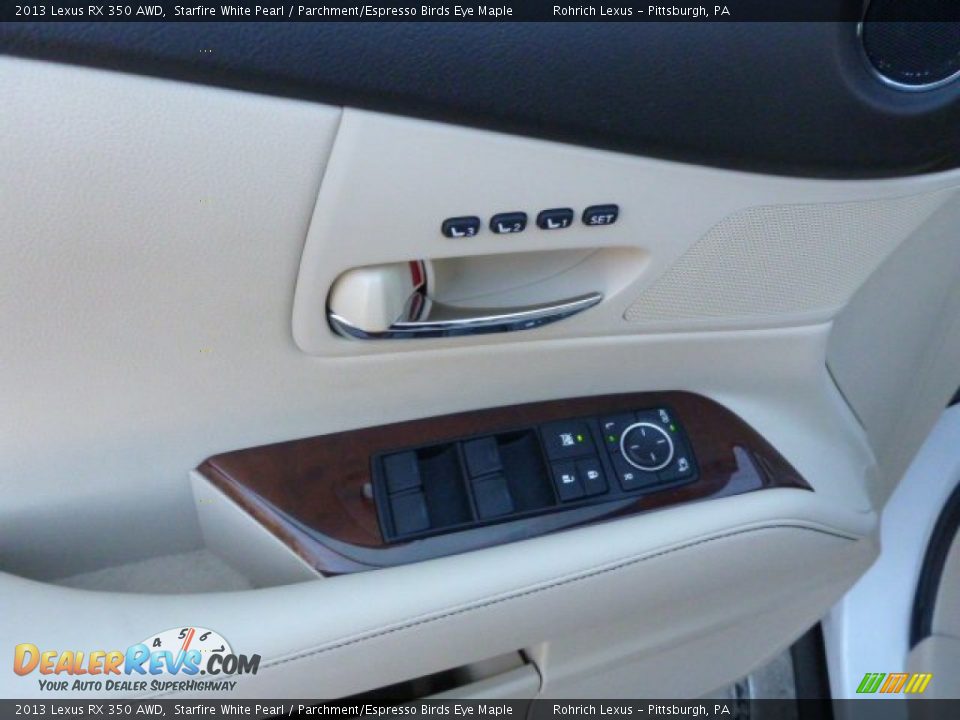 2013 Lexus RX 350 AWD Starfire White Pearl / Parchment/Espresso Birds Eye Maple Photo #19