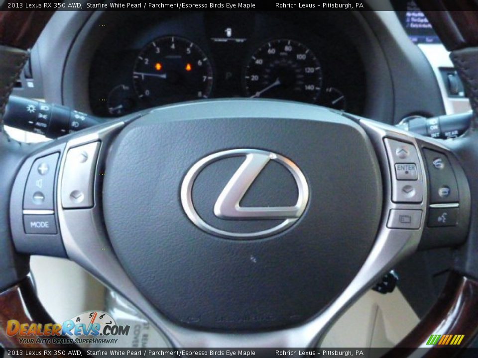 2013 Lexus RX 350 AWD Starfire White Pearl / Parchment/Espresso Birds Eye Maple Photo #21