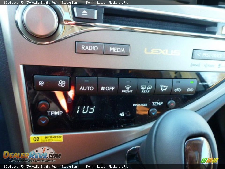 2014 Lexus RX 350 AWD Starfire Pearl / Saddle Tan Photo #18