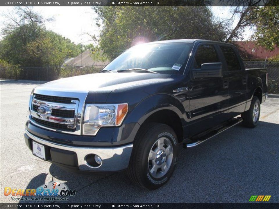 2014 Ford F150 XLT SuperCrew Blue Jeans / Steel Grey Photo #1