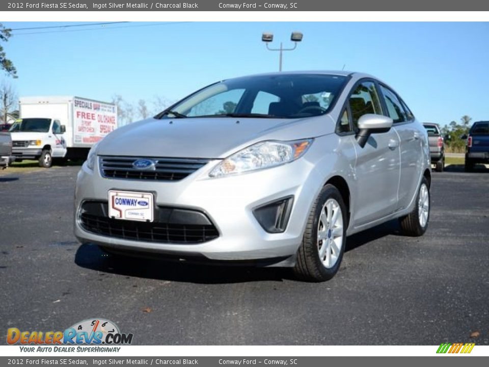 2012 Ford Fiesta SE Sedan Ingot Silver Metallic / Charcoal Black Photo #1