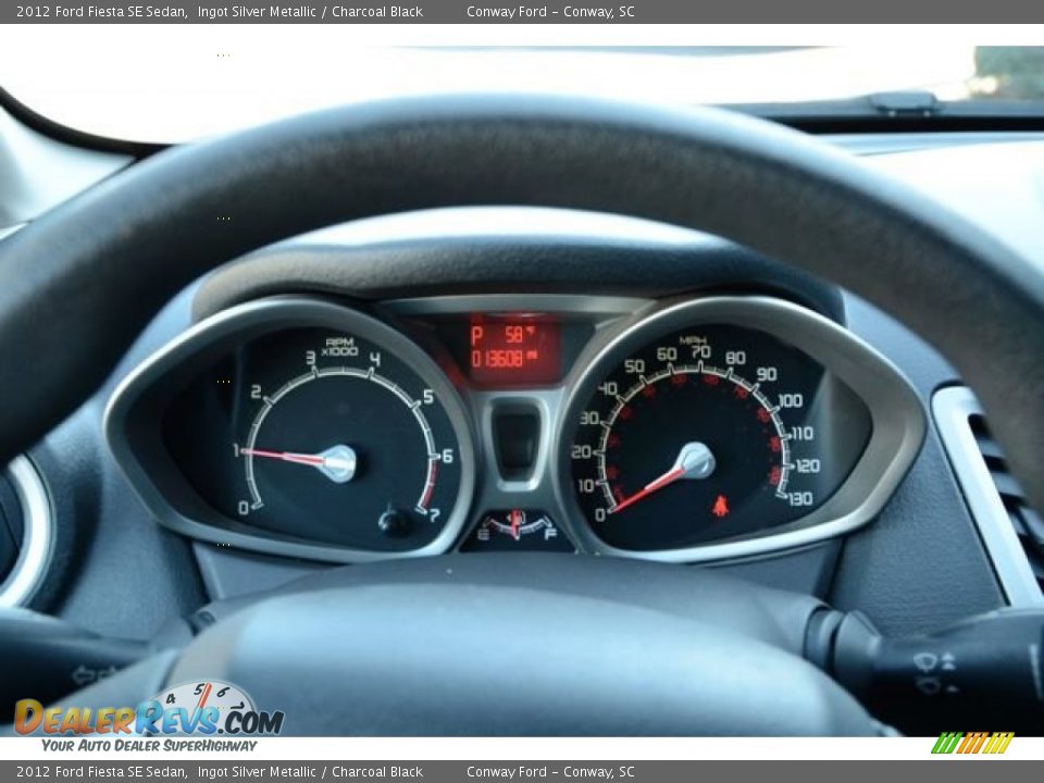 2012 Ford Fiesta SE Sedan Ingot Silver Metallic / Charcoal Black Photo #22