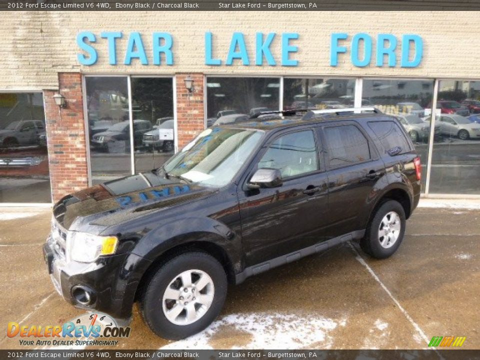 2012 Ford Escape Limited V6 4WD Ebony Black / Charcoal Black Photo #1