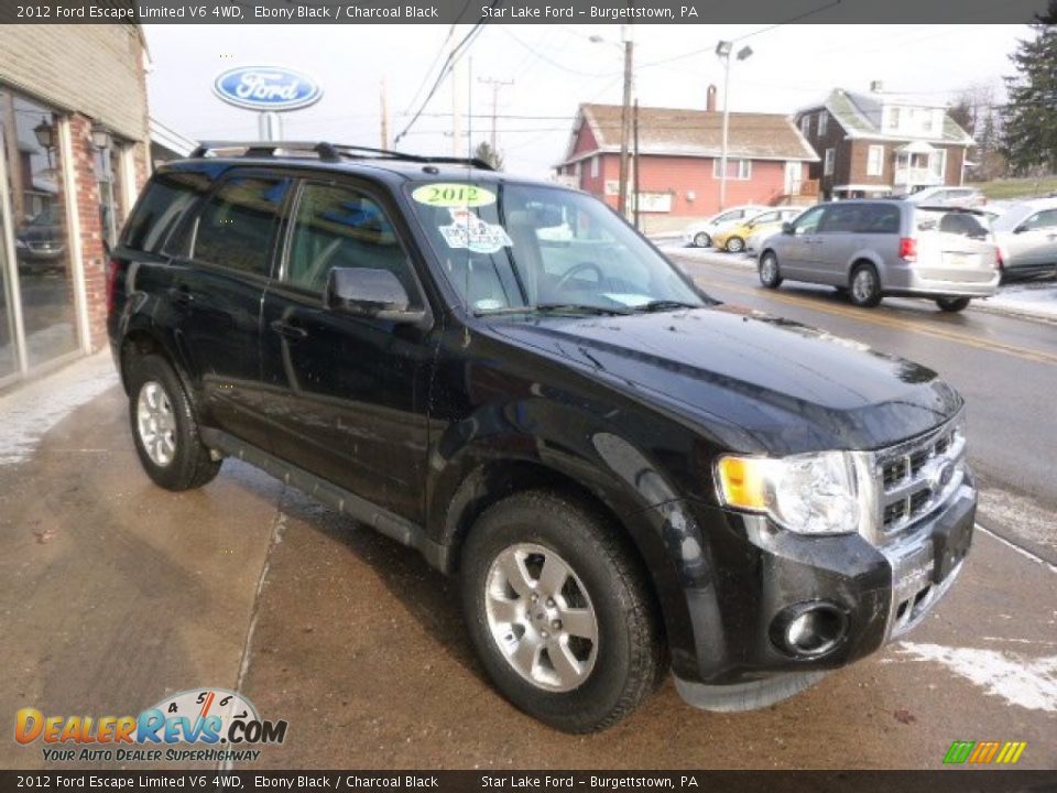 2012 Ford Escape Limited V6 4WD Ebony Black / Charcoal Black Photo #3