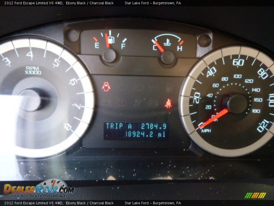 2012 Ford Escape Limited V6 4WD Ebony Black / Charcoal Black Photo #19