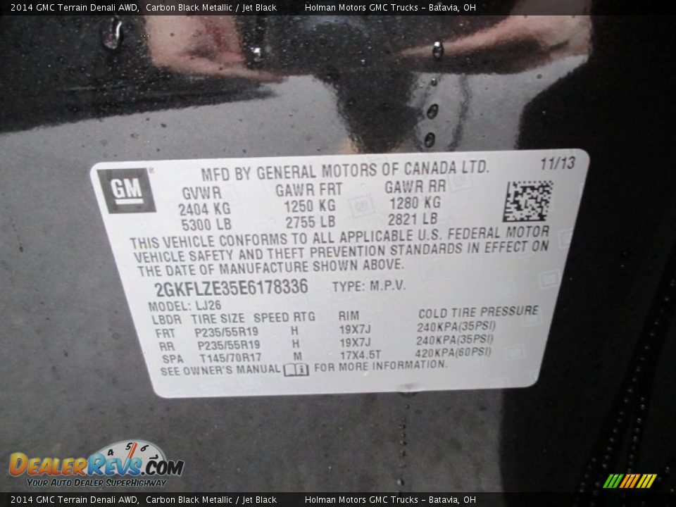 2014 GMC Terrain Denali AWD Carbon Black Metallic / Jet Black Photo #6