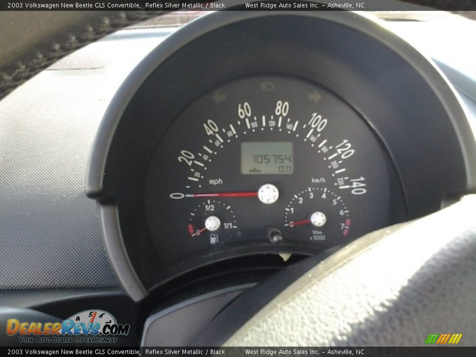 2003 Volkswagen New Beetle GLS Convertible Reflex Silver Metallic / Black Photo #9