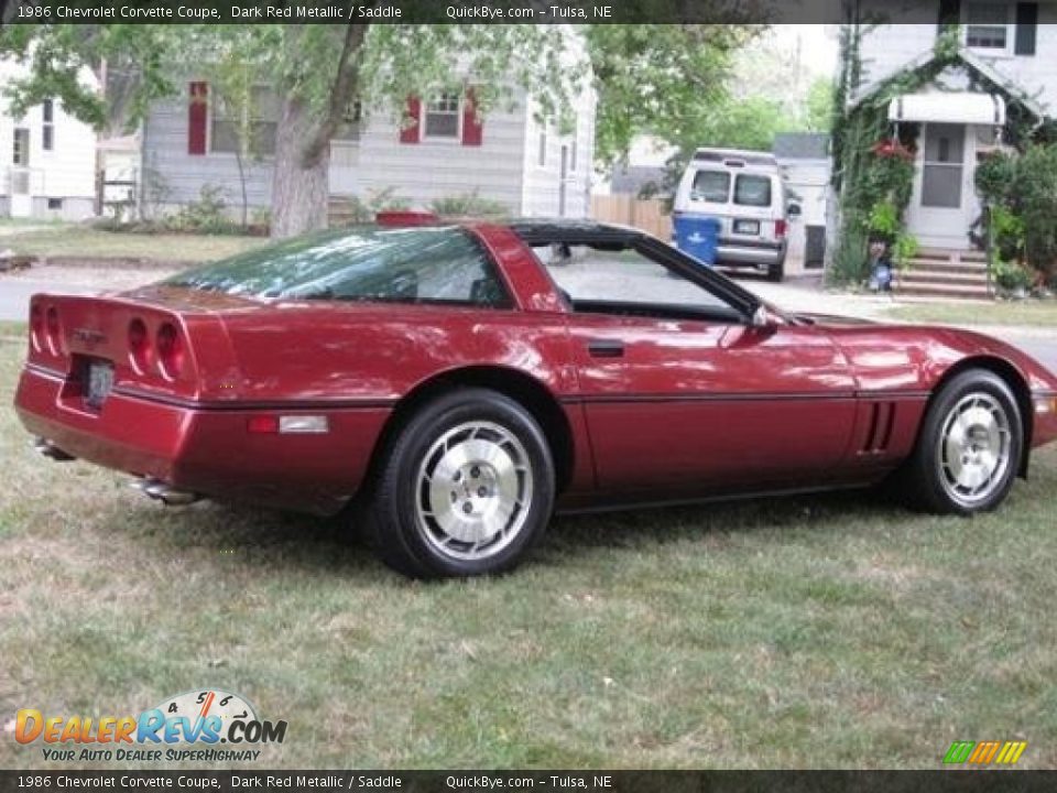 1986 Chevrolet Corvette Coupe Dark Red Metallic / Saddle Photo #2