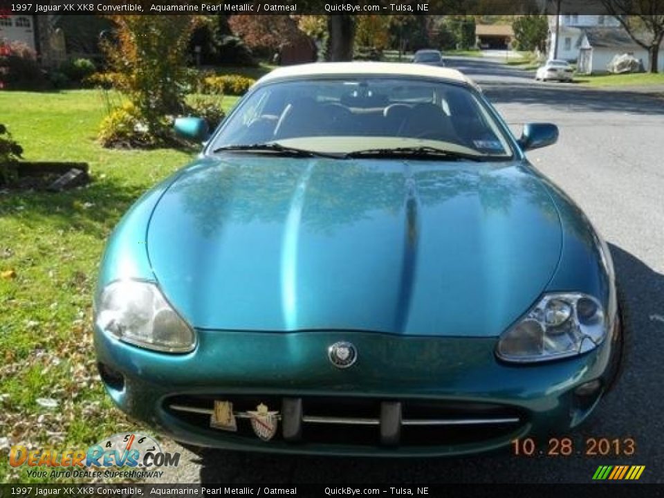1997 Jaguar XK XK8 Convertible Aquamarine Pearl Metallic / Oatmeal Photo #2