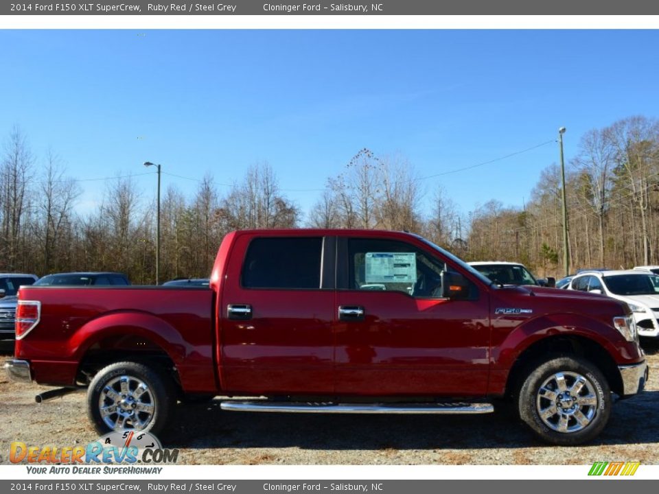 2014 Ford F150 XLT SuperCrew Ruby Red / Steel Grey Photo #2