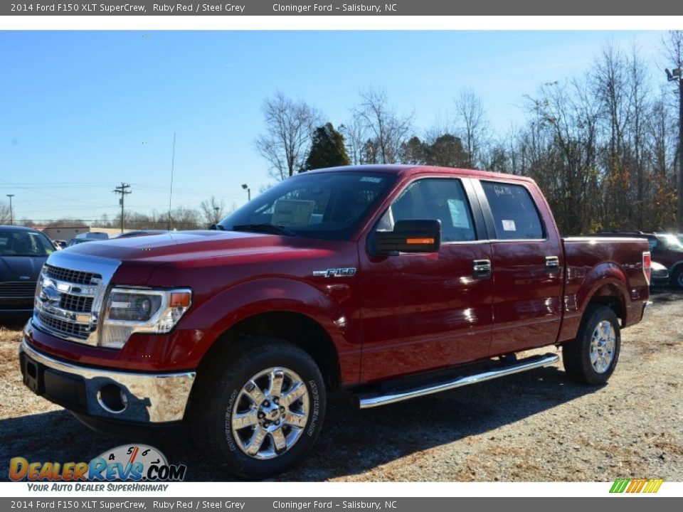 2014 Ford F150 XLT SuperCrew Ruby Red / Steel Grey Photo #3
