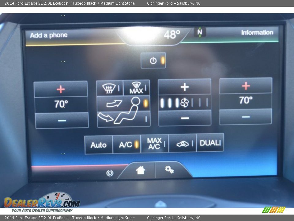 2014 Ford Escape SE 2.0L EcoBoost Tuxedo Black / Medium Light Stone Photo #15