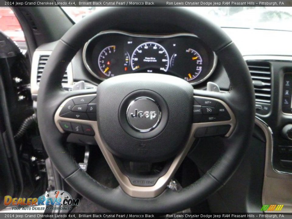 2014 Jeep Grand Cherokee Laredo 4x4 Brilliant Black Crystal Pearl / Morocco Black Photo #18