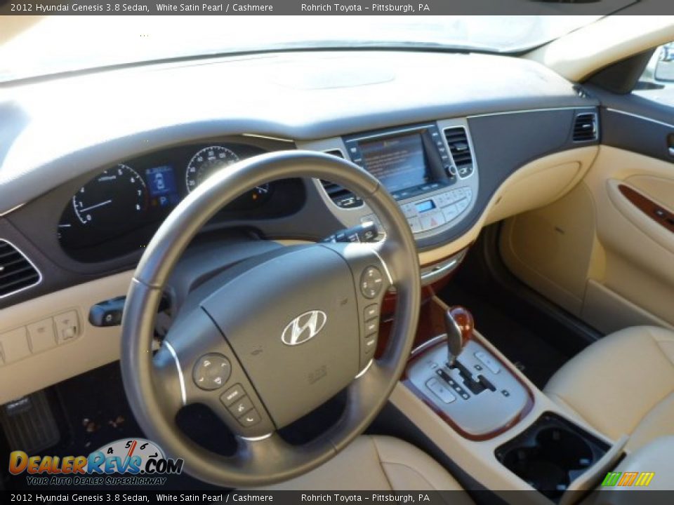 2012 Hyundai Genesis 3.8 Sedan White Satin Pearl / Cashmere Photo #6