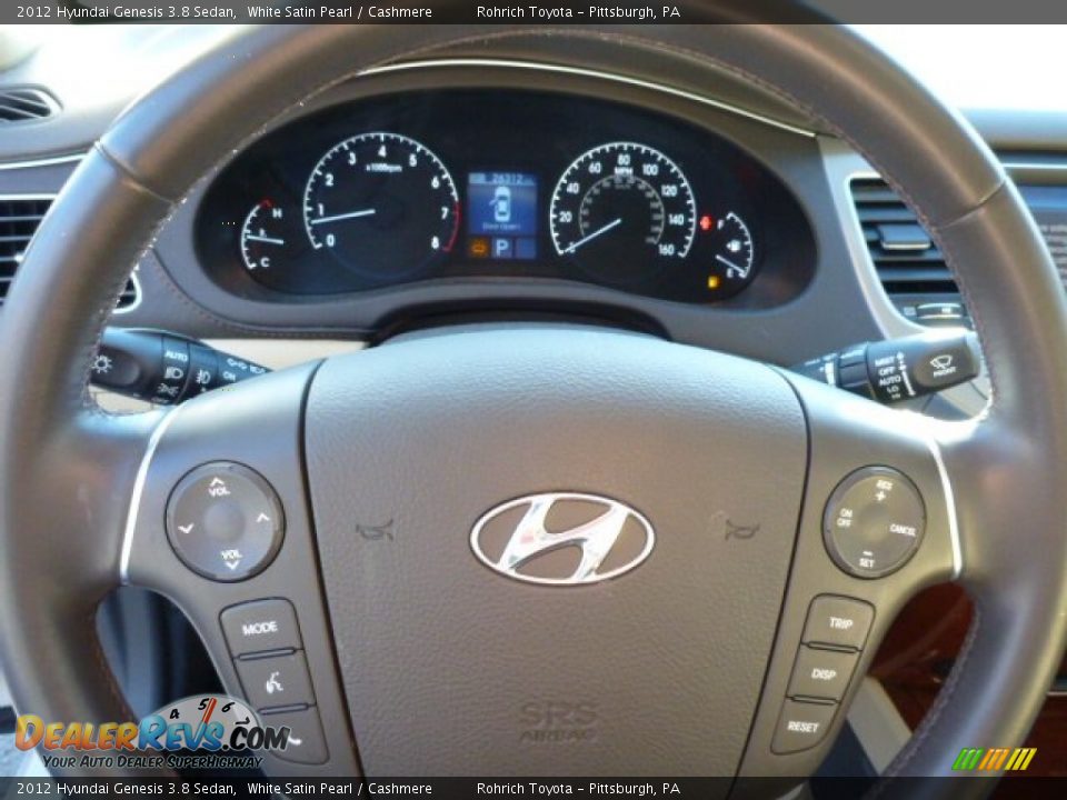 2012 Hyundai Genesis 3.8 Sedan White Satin Pearl / Cashmere Photo #20