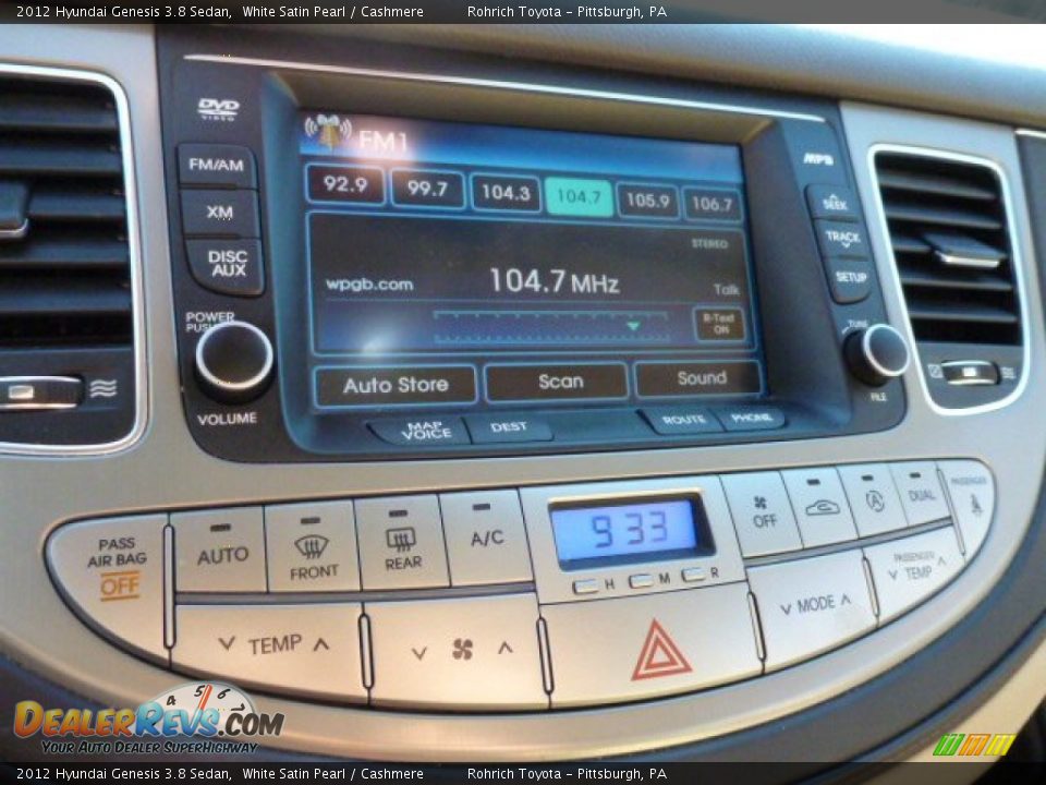 2012 Hyundai Genesis 3.8 Sedan White Satin Pearl / Cashmere Photo #23