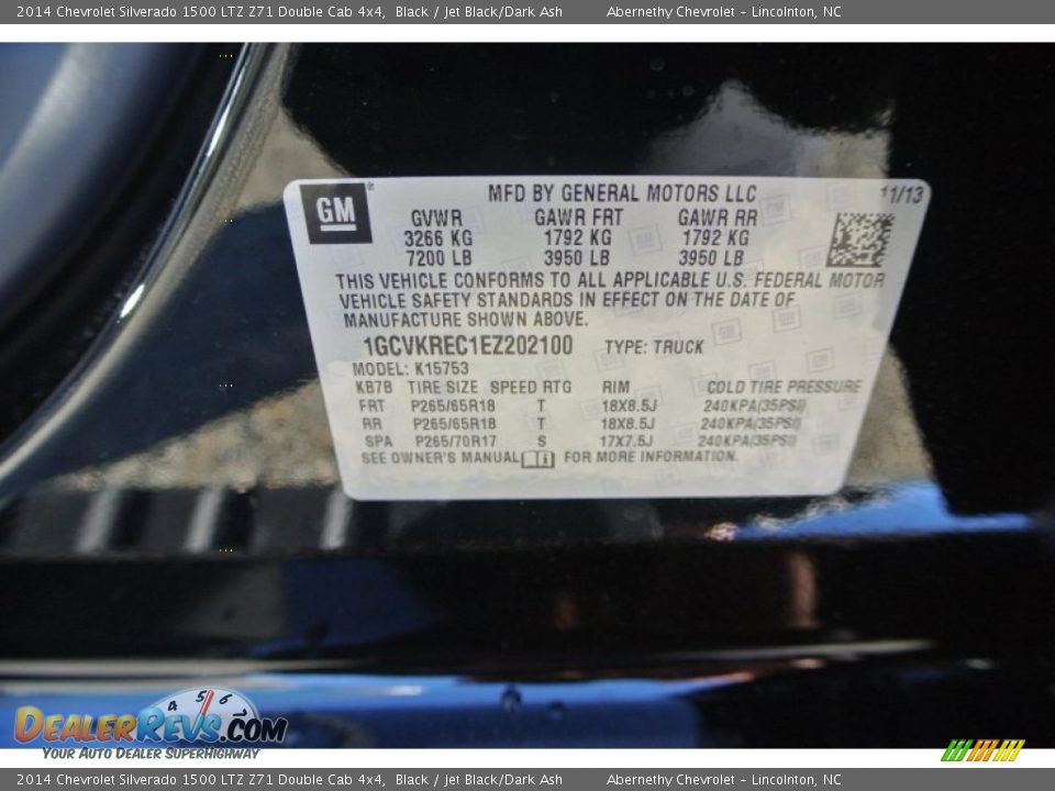 2014 Chevrolet Silverado 1500 LTZ Z71 Double Cab 4x4 Black / Jet Black/Dark Ash Photo #7