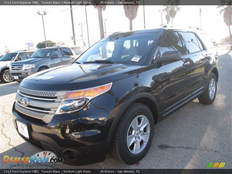 2014 Ford Explorer FWD Tuxedo Black / Medium Light Stone Photo #1